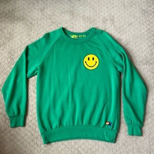 Aviator Nation Smiley Relaxed Crewneck - Kelly Green